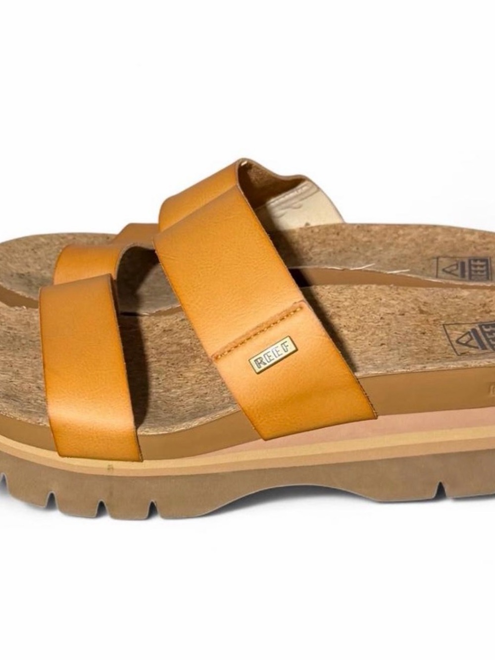 REEF Cushion Vista Higher Natural Platform Sandals Size 10